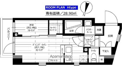 グランドコンシェルジュ三宿アジールコート[1DK/28.9m2]の間取図