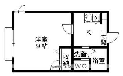ディアコート[1K/28.66m2]の間取図
