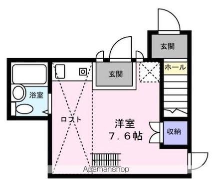 東京都新宿区若葉３丁目[1R/17.01m2]の間取図