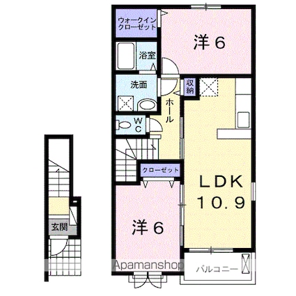 ランプロン　アヤ　Ⅰ[2LDK/57.19m2]の間取図