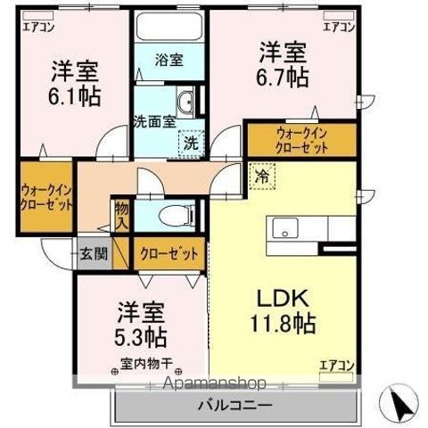 千葉市中央区都町のアパートの間取り