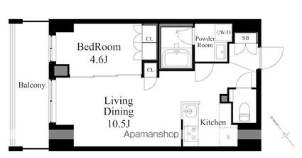 ラティエラ上野入谷[1LDK/40.09m2]の間取図