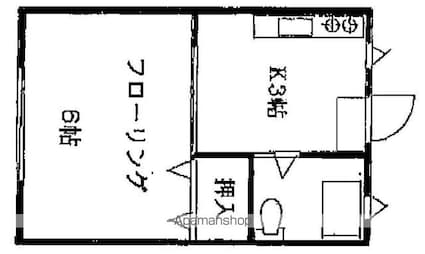 ハイツ蘭[1K/23.73m2]の間取図