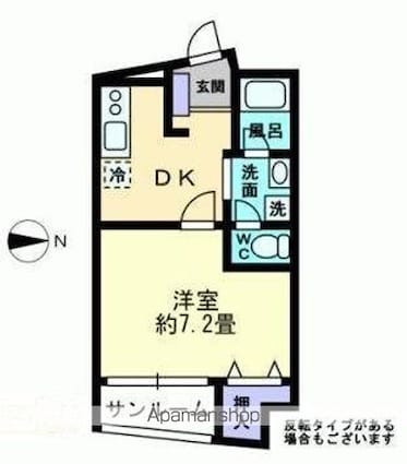 シルクロード[1DK/31.06m2]の間取図