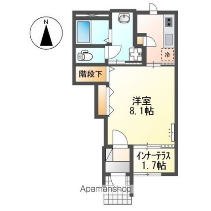 シャイン・ウェスト[1K/33.86m2]の間取図