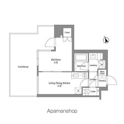 ＥＮｅｔｉａｌ代官山[1DK/31.22m2]の間取図