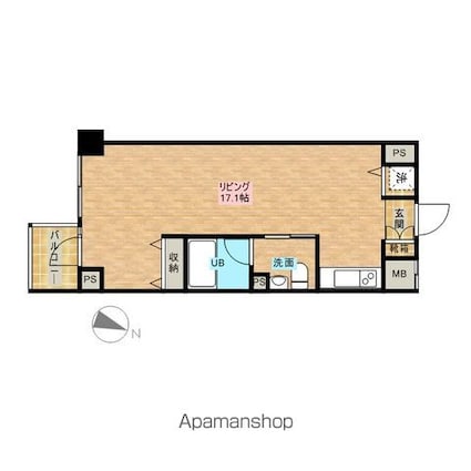 ＪＭＦレジデンス世田谷三宿[1R/37.6m2]の間取図