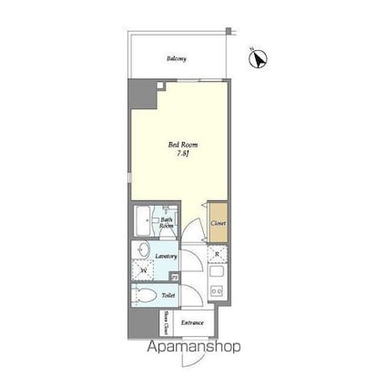 ＢｌｕＲｏｃｋ門前仲町[1K/26.14m2]の間取図