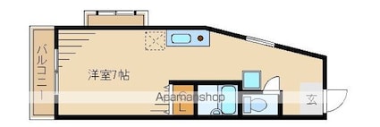 ルーク西早稲田[1K/22.68m2]の間取図