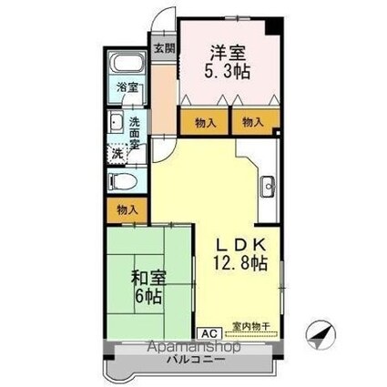 平田マンション[2LDK/51.7m2]の間取図