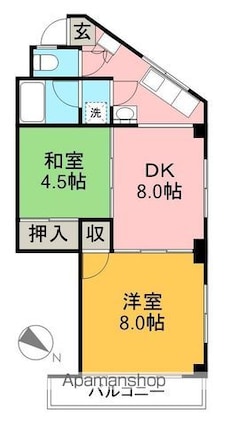 プラムガーデン[2DK/47m2]の間取図