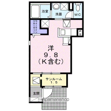 アンシェル[1R/29.4m2]の間取図
