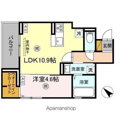 レ・セーナ八幡[1LDK/40.25m2]の間取図