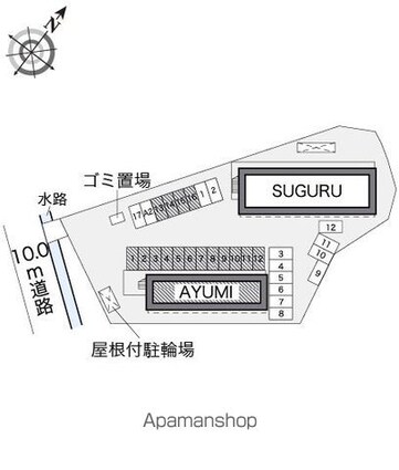 レオパレスＡＹＵＭＩ[1K/23.18m2]の配置図