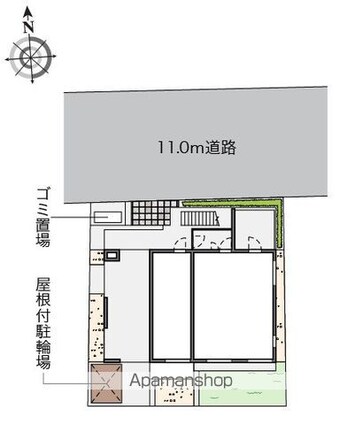 レオネクスト赤堤グランデ[1K/19.87m2]の配置図
