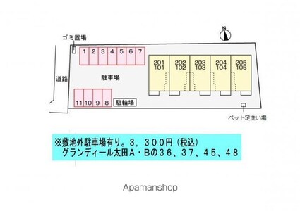 太田下町アパート（０２８３９９９０１）[2LDK/59.58m2]の配置図