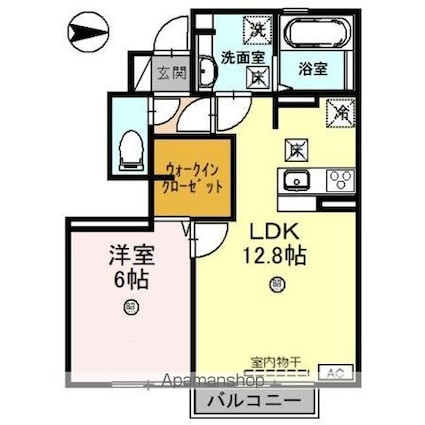 キキョウＫ．ＴツバキＫ．Ｔ　ツバキＫ．Ｔ[1LDK/45.5m2]の間取図