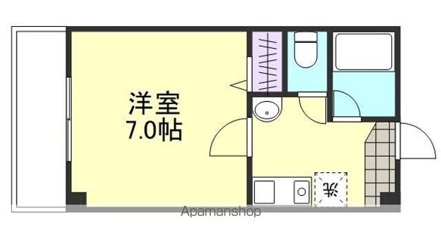 岡山県倉敷市松島[1K/23m2]の間取図