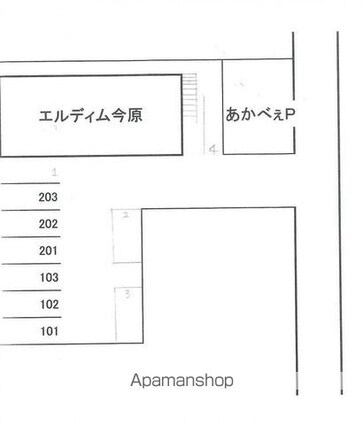 エルディム今原[2K/39.74m2]の配置図