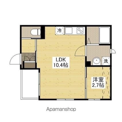 広島県広島市中区江波二本松２丁目[1LDK/30.26m2]の間取図