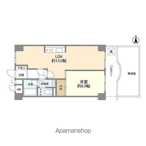 ライオンズマンション馬事公苑 109 ｜ 東京都世田谷区弦巻４丁目12-2（賃貸マンション1LDK・1階・43.20㎡） その2