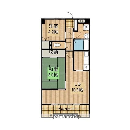 エスト加賀野[2LDK/51.84m2]の間取図