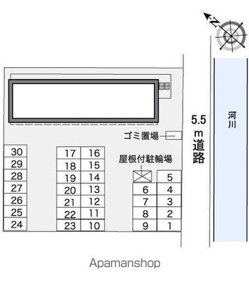 レオパレスＨｉ[1K/20.81m2]の配置図
