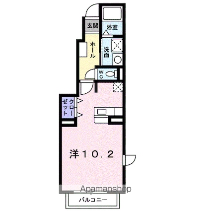 リュエル・ウエスト[1R/33.15m2]の間取図