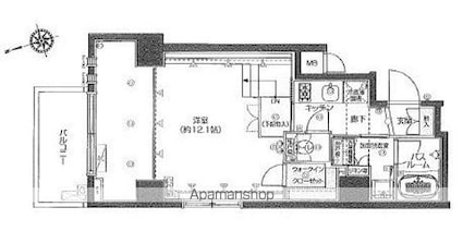 フェニックス新宿夏目坂[1K/38.06m2]の間取図
