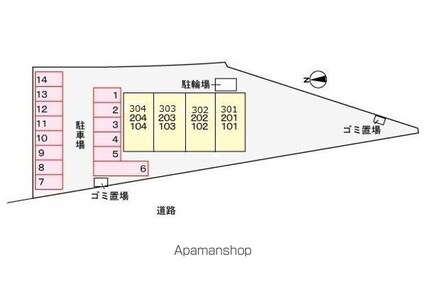 エトワールⅢ[1LDK/40.41m2]の配置図