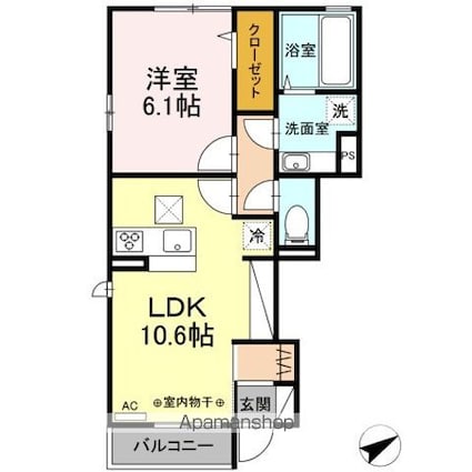メゾン・ド・クーネル[1LDK/42.79m2]の間取図