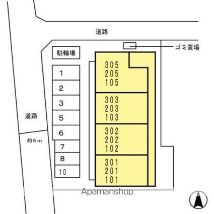 ｓｅｒｅｎｏ　黒田（セレーノ　クロダ）[1LDK/40.35m2]の配置図