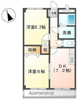 サンコートＫ[2DK/45.63m2]の間取図