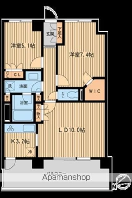 ＨＦ若林公園レジデンス[2LDK/60.75m2]の間取図