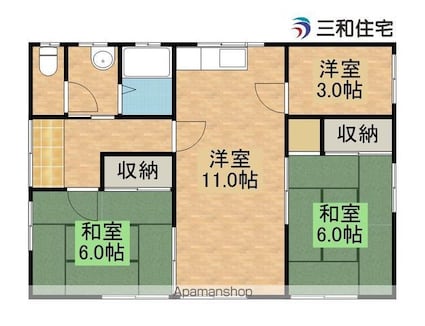 永山貸家[2SLDK/57.85m2]の間取図