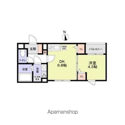 （仮称）Ｊブラン関町[1DK/30.81m2]の間取図