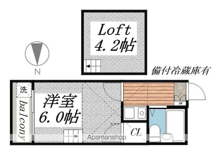 マ・メゾン津田沼[1K/17.28m2]の間取図