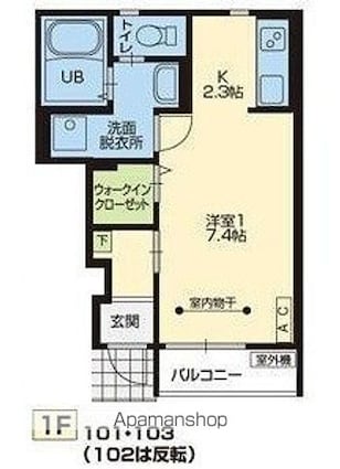 Ｔｉｅｒｒａ（ティエラ）Ｂ[1K/28.04m2]の間取図