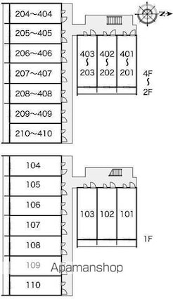 レオパレス沼南７[1K/19.87m2]の配置図