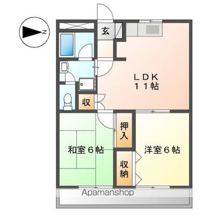 プロニティ・Ｍ[2LDK/51.66m2]の間取図