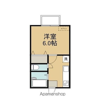ハイツよしおか[1K/20.8m2]の間取図