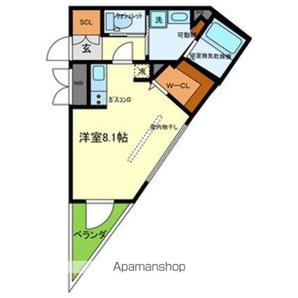 ＣＡＳＡα　ＯＴＳＵＫＹＯ[1R/26.9m2]の間取図