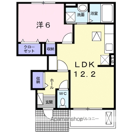 ラーゴ　プラシード[1LDK/44.56m2]の間取図
