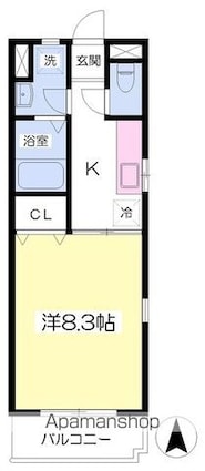 道後壱番館[1K/28m2]の間取図