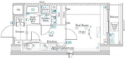 ラフィスタ練馬高野台[1K/25.78m2]の間取図