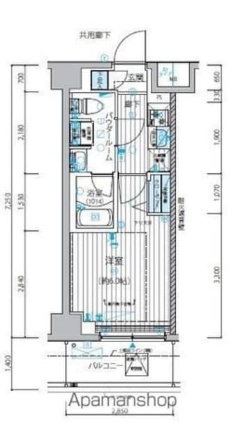 東京都立川市錦町１丁目[1K/20.66m2]の間取図
