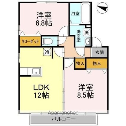 ステージハイツ　Ｓ[2LDK/62.1m2]の間取図