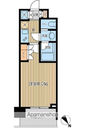 ドゥーエつつじヶ丘[1K/25.07m2]の間取図