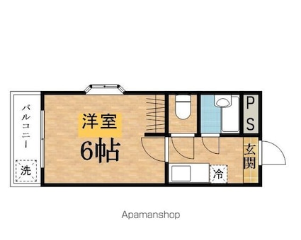 グランデュール[1R/17.09m2]の間取図