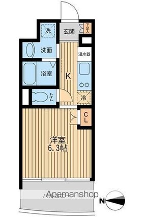 プライムアーバン西大島[1K/21.31m2]の間取図